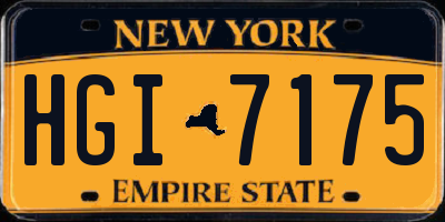 NY license plate HGI7175