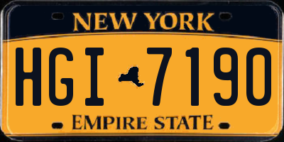 NY license plate HGI7190