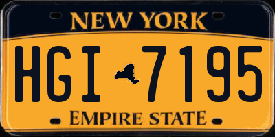 NY license plate HGI7195