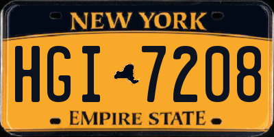 NY license plate HGI7208