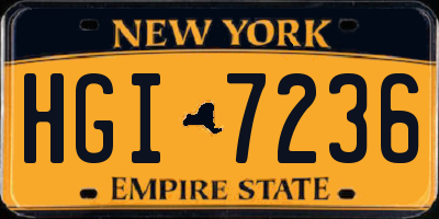 NY license plate HGI7236
