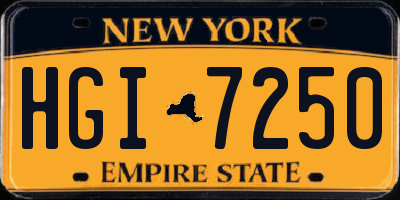 NY license plate HGI7250