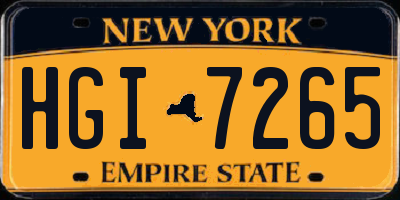 NY license plate HGI7265