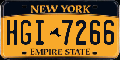 NY license plate HGI7266