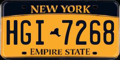 NY license plate HGI7268