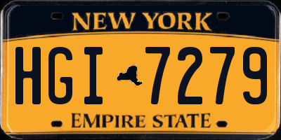 NY license plate HGI7279