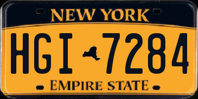 NY license plate HGI7284