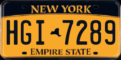 NY license plate HGI7289