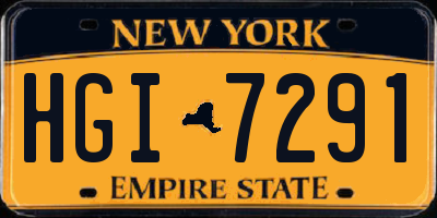 NY license plate HGI7291