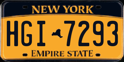 NY license plate HGI7293