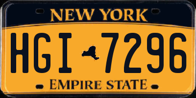 NY license plate HGI7296