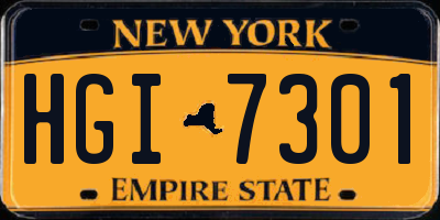 NY license plate HGI7301