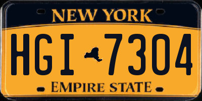 NY license plate HGI7304