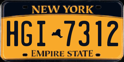NY license plate HGI7312