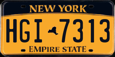 NY license plate HGI7313