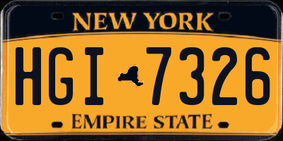 NY license plate HGI7326