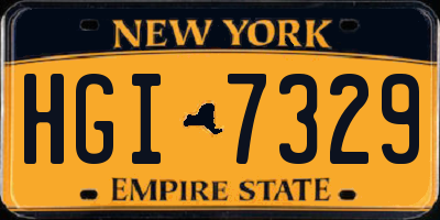 NY license plate HGI7329