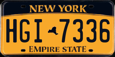 NY license plate HGI7336