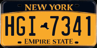 NY license plate HGI7341