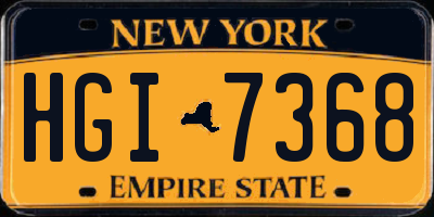 NY license plate HGI7368