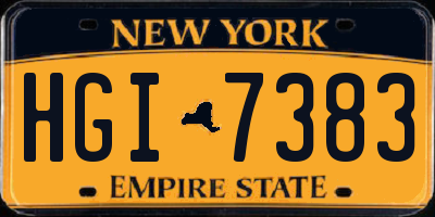 NY license plate HGI7383