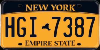 NY license plate HGI7387
