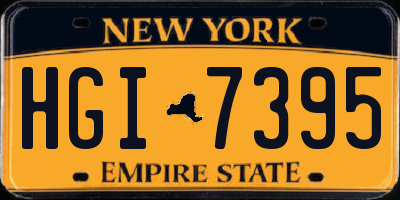 NY license plate HGI7395