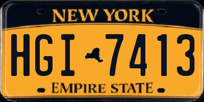 NY license plate HGI7413