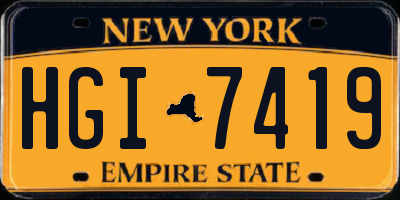 NY license plate HGI7419
