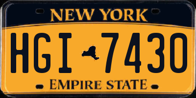 NY license plate HGI7430