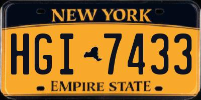 NY license plate HGI7433