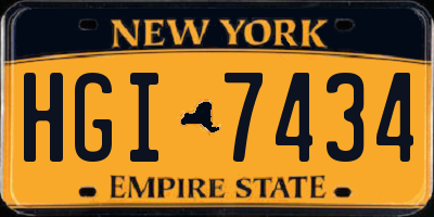 NY license plate HGI7434