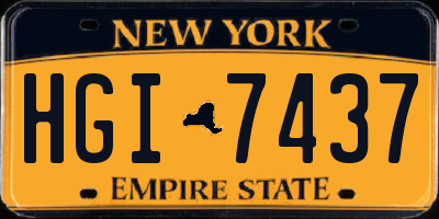 NY license plate HGI7437