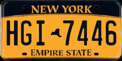 NY license plate HGI7446