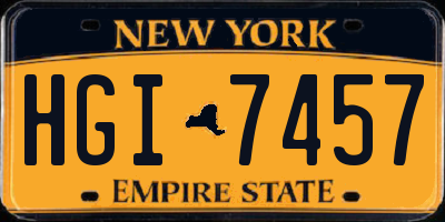 NY license plate HGI7457
