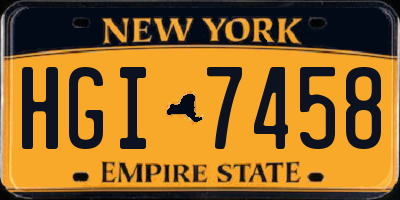 NY license plate HGI7458