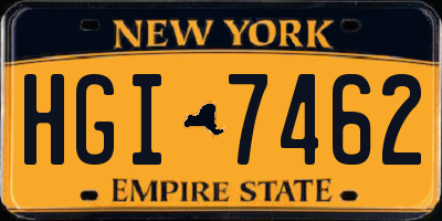 NY license plate HGI7462