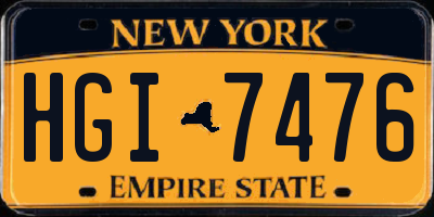 NY license plate HGI7476