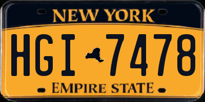 NY license plate HGI7478