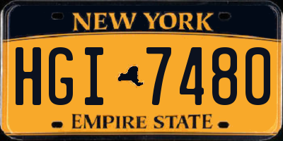 NY license plate HGI7480