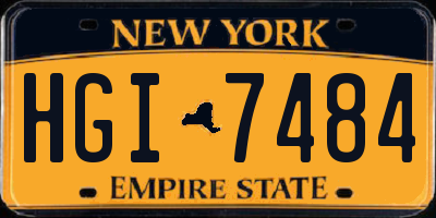 NY license plate HGI7484