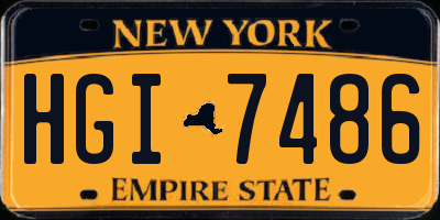 NY license plate HGI7486