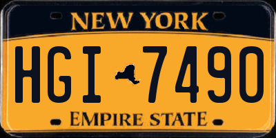 NY license plate HGI7490