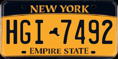 NY license plate HGI7492