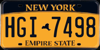 NY license plate HGI7498