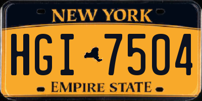 NY license plate HGI7504