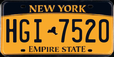 NY license plate HGI7520