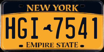 NY license plate HGI7541