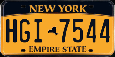 NY license plate HGI7544