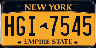 NY license plate HGI7545